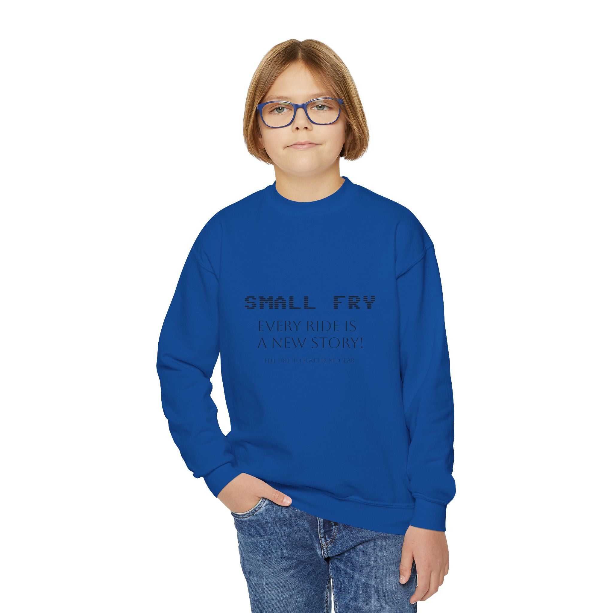 Youth Crewneck Sweatshirt - Small Fry, Cozy & Inspirational, Perfect for Everyday Wear, Gifts, Youth Events, Casual Outfits